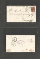 Usa - Hawaii. 1889 (24 Aug) Honolulu - Denmark. Copenhagen (18 Sept) Fkd Env 10c Brown. Scarce Dest. - Other & Unclassified