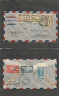 Venezuela. 1937 (25 May) Caracas - Germany, Landau. Air Multifkd Envelope, Special Cachet. "VIA NATAL PARIS" (xxx/RR) - Venezuela