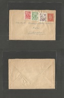 Yugoslavia. 1952 (4 Oct) Belgrade - Sweden, Malmo. 3 Din Red Stat Env + 3 Adtls, Rolling Cancel. - Other & Unclassified