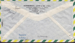 Brazil Via Aerea Par Avion MORGENROTH, LEONI & Cia. SALVADOR Bahia 1956 Cover Letra Denmark 3-Stripe Congresso Geografia - Storia Postale