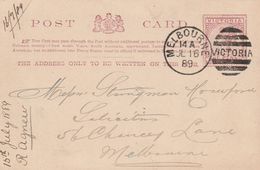 Victoria Joli Entier Postal 1889 - Brieven En Documenten