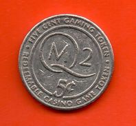 FICHAS - MEDALLAS //  5 CENTAVOS  Token - CASINO - CUNAR CASINOS QM CRUCEROS - Casino