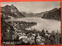 MIC-24  Weesen Am Walensee Mit Leistkamm U. Alvierkette. Foto Gross. Nicht Gelaufen, Gross Format - Weesen