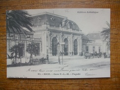 Repro ,,, Nice Gare P.l.m. Façade "" Carte Animée "" - Transport Ferroviaire - Gare