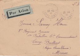 Enveloppe FM 1945 / "Par Avion" / Wassy 52 / Zouave Camp Boulhaut / Casablanca Maroc - 1960-.... Covers & Documents