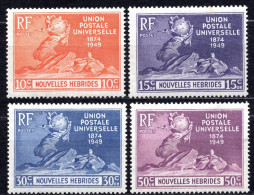 1949 NEW HEBRIDES (FRENCH) 75 YEARS UPU MICHEL: 137-140 MNH ** (see The Scans) - Ongebruikt