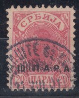 Serbia 1900 Mi#51 A, Perforation 11.5, Ovpt. Type I (small Numbers), Error - R Is Shorter - Serbia