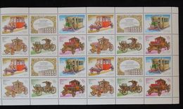 Russia 2002 Sheet Antique Coach Carriage Stage-Coaches Moscow Berlin St. Petersburg Car Transport Stamps MNH Mi 994-998 - Volledige Vellen