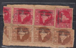 Postal Used On Piece, India Ovpt. Vietnam, India Military, Map Series - Franchise Militaire