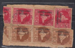 Postal Used On Piece, India Ovpt. Vietnam, India Military, Map Series - Militaire Vrijstelling Van Portkosten