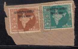 Postal Used On Piece, India Ovpt. Vietnam, India Military, Map Series - Militaire Vrijstelling Van Portkosten