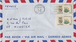 FLOR-L108 - CANADA Lettre Par Avion De Kingston Pour Munster Au Verso Vignette Enfance Handicapée - Cartas & Documentos