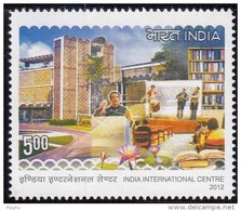 India MNH 2012, International Centre, For Culture, Intellectual, Writer,  Scientist, Music, Dance, Cinema, Book, Flower, - Unused Stamps
