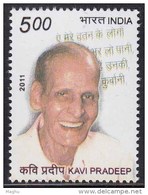 India MNH 2011, Kavi Pradeep, Poet, Patriotic Song Writer For Cinema, Lyrics Some 72 Films - Unused Stamps