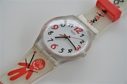 Watches : SWATCH -voodoo/Feel My Love  - Nr. : SUJK121 - Original  - Working Condition  - Running - Excelent Condition - Horloge: Modern