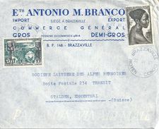 Airmail Brief  "Branco Import Export, Brazzaville" - Stalden Im Emmental              1957 - Lettres & Documents