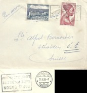 Airmail Brief  Libreville - Stalden VS - Stalden Im Emmental              1958 - Lettres & Documents