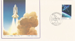 Lancement Du Satellite Aussat Par NASA Space Shuttle STS 61-B,1986, Enveloppe Souvenir AUSTRALIE - Oceanië