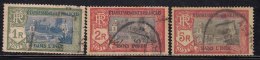 French India Used 1929, New Values Series, 3 Stamps, (Catalog App., 12.00 Pounds) - Oblitérés