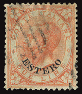 ITALIA UFFICI POSTALI ALL'ESTERO EMISSIONI GENERALI 1874 2 LIRE (Sass. 9) USATO - Amtliche Ausgaben
