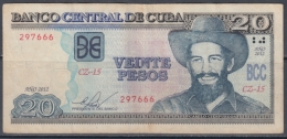 2012-BK-20 CUBA 20$ 2012 CAMILO CIENFUEGOS REPLACEMENT CZ REEMPLAZO - Cuba