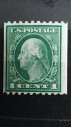 ULTRA RARE GREEN LINE 1 CENT US USA NO PERFORATED TWO SIDE WASHINGTON SUPERB DEEP RICH COLOR STAMP TIMBRE - Unused Stamps