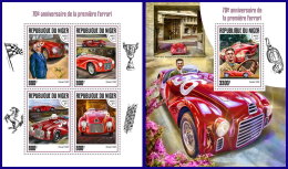 NIGER 2017 ** 70 Years Ferrari Car Racing Autorennen M/S+S/S - IMPERFORATED - DH1739 - Cars