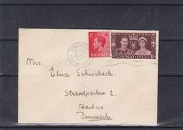 Grande Bretagne - Lettre De 1937 - Oblit Ile De Wight - Exp Vers Aarhus Au Danemark - Briefe U. Dokumente