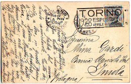 Annullo "Torino Esposizioni 1928, Pastorella Anni '20,  I Illustratore Non Noto - Storia Postale (Posta Aerea)