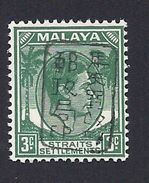 JAPANESE OCCUPATION MALAYA MALAISIE 1942 OVPT BLACK KING GEORG VI STRAITS SETTLEMENT BUREAU MILITAIRE MICHEL 9b ** - Occupation Japonaise