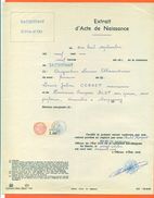 21 Sacquenay - Généalogie - Extrait Acte De Naissance En 1901 - Timbre Fiscal - VPAN 2 - Naissance & Baptême