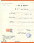 21 Renève - Généalogie - Extrait Acte De Naissance En 1923 - Timbre Fiscal - VPAN 2 - Naissance & Baptême