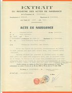 29 Plouigneau - Généalogie - Extrait Acte De Naissance En 1908 - Timbre Fiscal - VPAN 2 - Naissance & Baptême