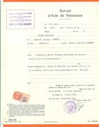 21 Vosne Romanée - Généalogie - Extrait Acte De Naissance En 1931 - Timbre Fiscal - VPAN 2 - Naissance & Baptême