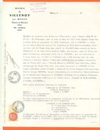 77 Villenoy - Généalogie - Extrait Acte De Naissance En 1890 - Timbre Fiscal - VPAN 2 - Naissance & Baptême