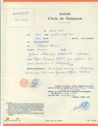 21 Sacquenay - Généalogie - Extrait Acte De Naissance En 1890 - Timbre Fiscal - VPAN 2 - Naissance & Baptême