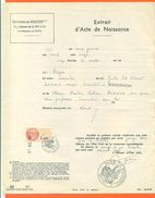 21 Boussenois - Généalogie - Extrait Acte De Naissance En 1911 - Timbre Fiscal - VPAN 2 - Naissance & Baptême