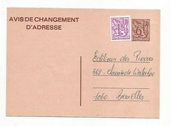 BELGIQUE ENTIER 6 F + 1 CHANGEMENT D'ADRESSE 1982 - Avis Changement Adresse