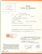 21 Fontaine Française - Généalogie - Extrait Acte De Naissance En 1885 - Timbre Fiscal - VPAN 2 - Naissance & Baptême