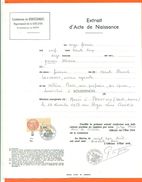 21 Boussenois - Généalogie - Extrait Acte De Naissance En 1932 - Timbre Fiscal - VPAN 2 - Naissance & Baptême