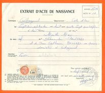 21 Chazeuil - Généalogie - Extrait Acte De Naissance En 1894 - Timbre Fiscal - VPAN 2 - Naissance & Baptême