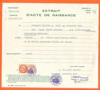 21 Is Sur Tille - Généalogie - Extrait Acte De Naissance En 1952 - Timbre Fiscal - VPAN 2 - Naissance & Baptême