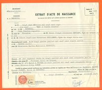 28 Bonneval - Généalogie - Extrait Acte De Naissance En 1907 - Timbre Fiscal - VPAN 2 - Naissance & Baptême