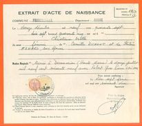 69 Francheville - Généalogie - Extrait Acte De Naissance En 1947 - Timbre Fiscal - VPAN 2 - Naissance & Baptême