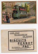 CHROMO Biscuits Pernot Moyens De Transport Tramway à Vapeur - Pernot