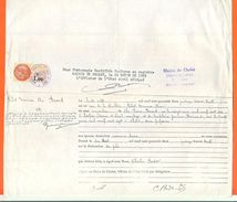 49 Cholet - Généalogie - Extrait Acte De Naissance En 1942 - Timbre Fiscal - VPAN 2 - Naissance & Baptême