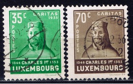 L+ Luxemburg 1935 Mi 285-86 Karl IV. - Oblitérés