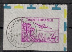 CONGO BELGE Aérogramme 4fr LEOPOLDVILLE LEOPOLDSTAD - Used Stamps
