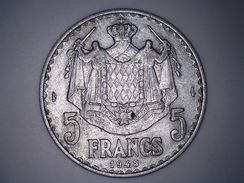 5 FRANCS 1945 - ALUMINIUM - LOUIS II - 1922-1949 Luigi II