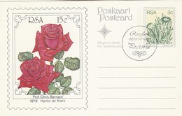 1979 First Day SOUTH AFRICA Postal STATIONERY CARD Illus ROSE PROF 'CHRIS BARNARD FLOWER Cover Stamp Rsa Health Medicine - Storia Postale